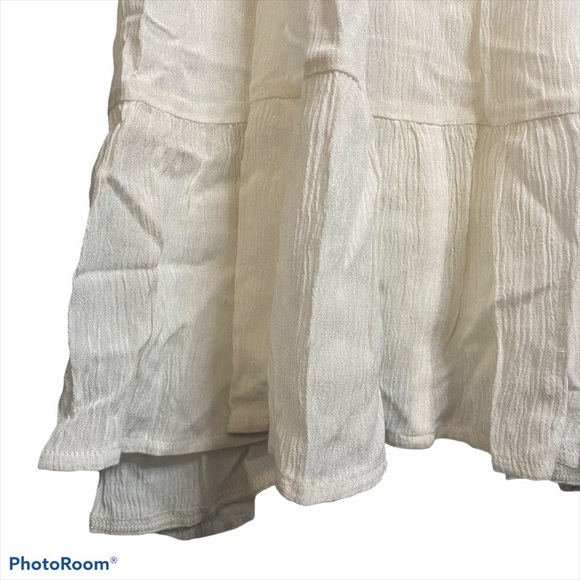 Raga La Cruz Midi Sundress White Plunging V Neck Bohemian Flowy S Small - Picture 10 of 15